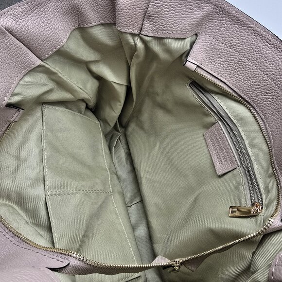 Italian Leather Women’s Large Hobo Handbag Nude Pink Made in Italy - Picture 6 of 14